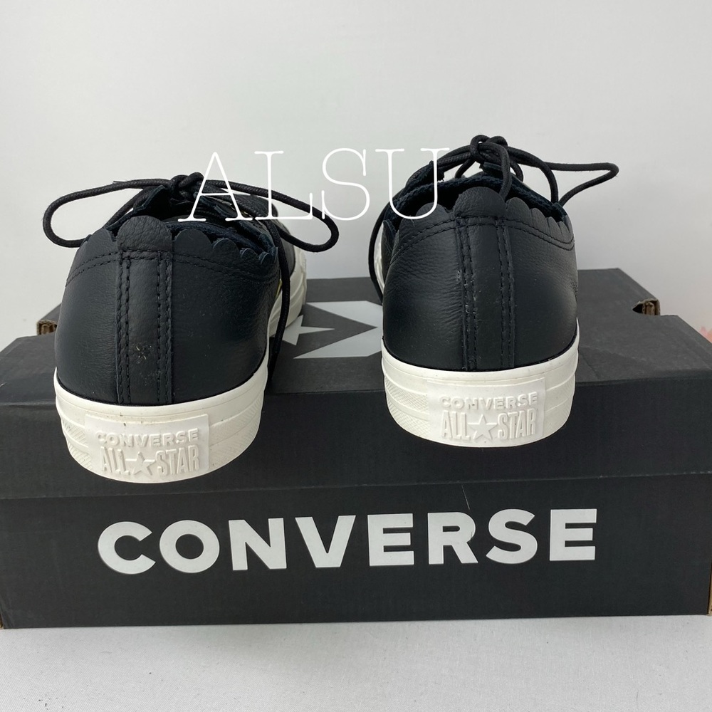 Converse Chuck Taylor Leather Low Top Black GoldW - Picture 5 of 8